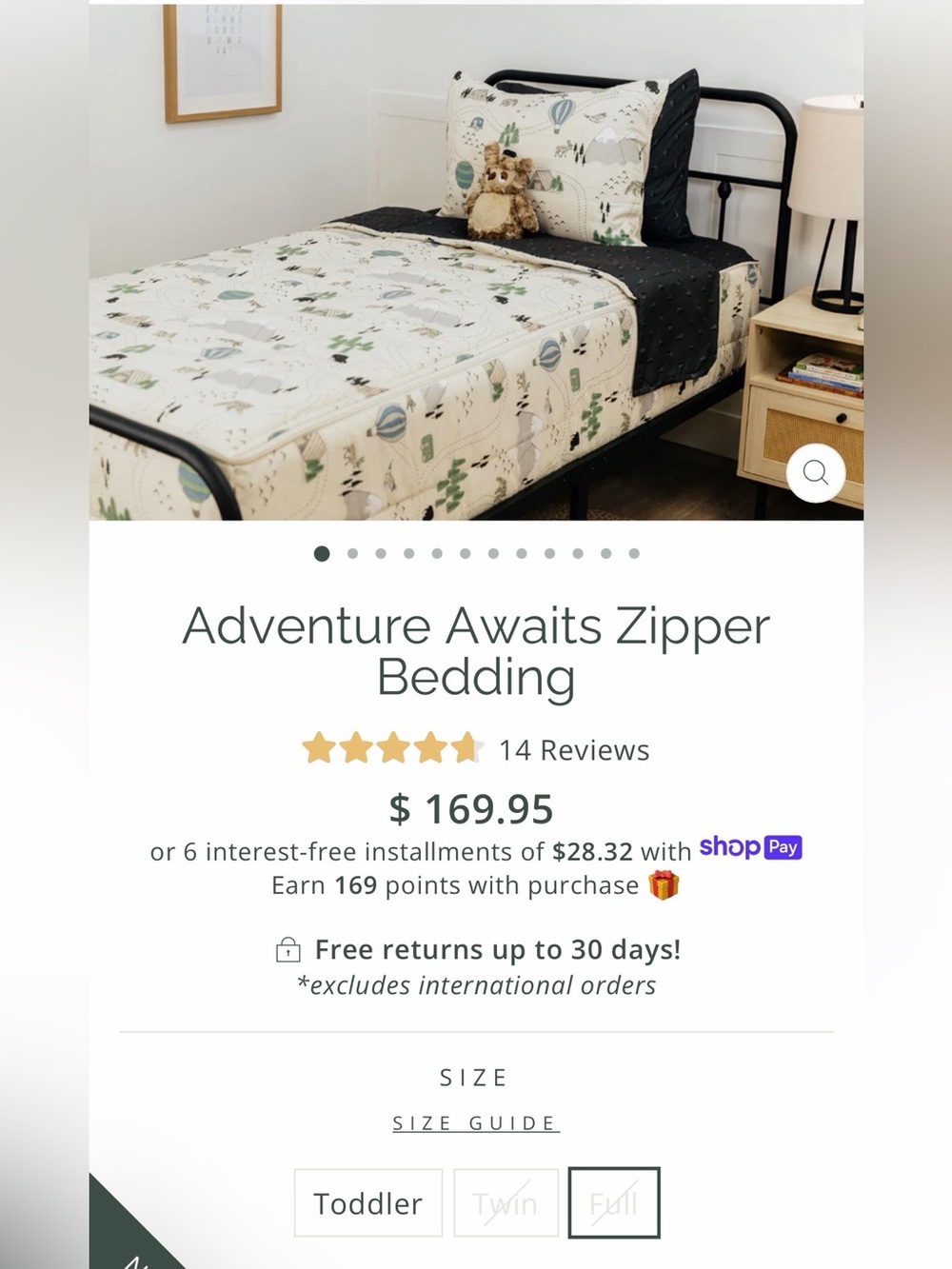 NEW Beddys Adventure Awaits zipper bedding